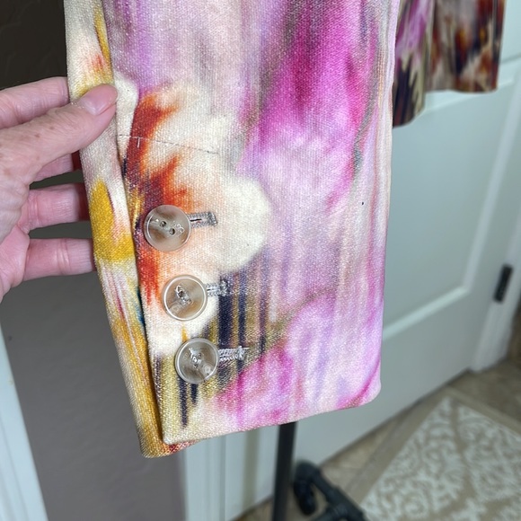 Robert Graham Multicolored 2 Button Floral Velvet Blazer Size 6 - Picture 9 of 13